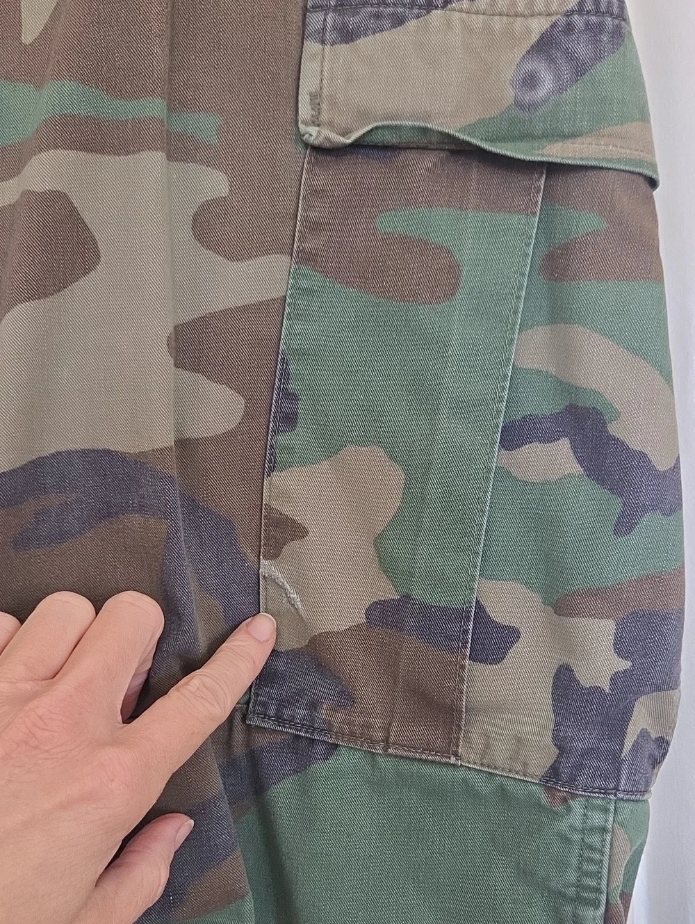Vintage US Military Camouflage Cargo Utility Pant Adjustable Waist Size 36w